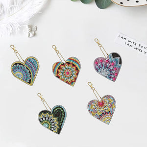 Pendentif en Forme de Cœur Diamond Painting Ensemble de 5 pièces 3