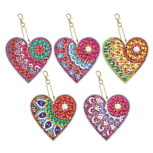 Pendentif en Forme de Cœur Diamond Painting Ensemble de 5 pièces 4