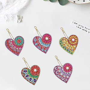 Pendentif en Forme de Cœur Diamond Painting Ensemble de 5 pièces 4