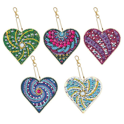 Pendentif en Forme de Cœur Diamond Painting Ensemble de 5 pièces 5