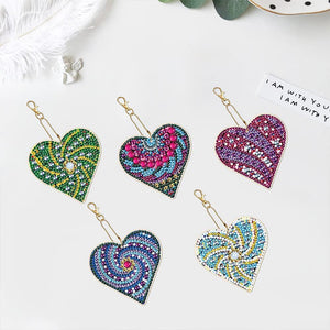 Pendentif en Forme de Cœur Diamond Painting Ensemble de 5 pièces 5