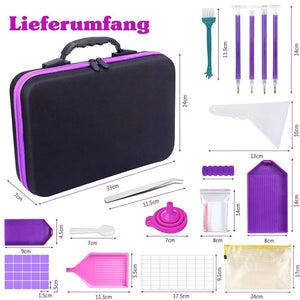 Étui de Rangement Diamond Painting Violet avec 60 Compartiments + Accessoires