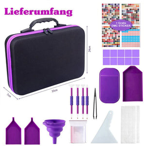 Étui Diamond Painting Violet avec 60 Compartiments + Accessoires