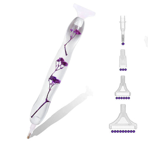 Stylo Premium Ergonomique Diamond Painting Fleurs Violettes 5 Variantes