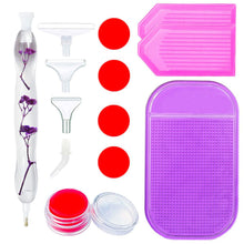 Charger l&#39;image dans la galerie, Stylo Premium Ergonomique Diamond Painting Fleurs Violettes 5 Variantes