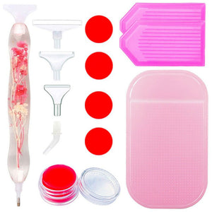Stylo Premium Ergonomique Diamond Painting avec Fleurs Roses