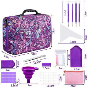 Étui Diamond Painting Fleurs Violettes avec 120 Pots + Accessoires