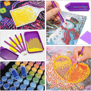 Étui Diamond Painting Papillons avec 70 Compartiments + Accessoires
