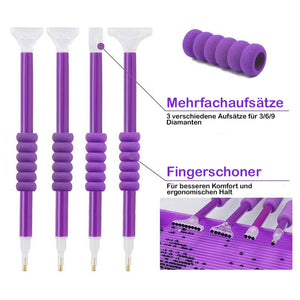 Étui Diamond Painting Violet avec 60 Compartiments + Accessoires