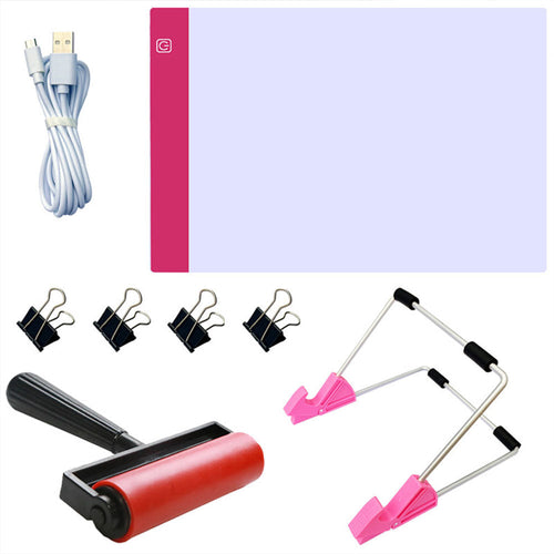Pad LED Diamond Painting Rose + Accessoires A4