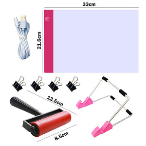 Pad LED Diamond Painting Rose + Accessoires A4