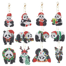 Charger l&#39;image dans la galerie, Porte-Clés Diamond Painting Pandas 12 Pièces