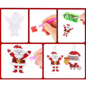 Porte-Clés Diamond Painting Noël 11 Pièces
