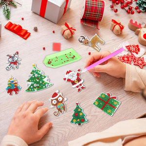 Porte-Clés Diamond Painting Noël 11 Pièces