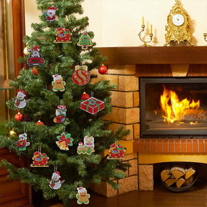 Porte-Clés Diamond Painting Noël 12 Pièces