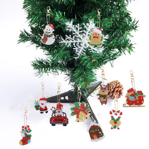 Porte-Clés Diamond Painting Noël 21 Pièces