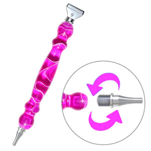 Stylo Diamond Painting Vagues Violet avec Pointes en Acier