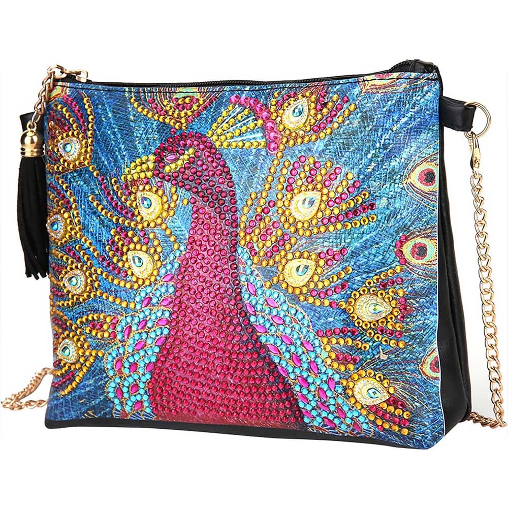 Sac Diamond Painting Paon Rouge