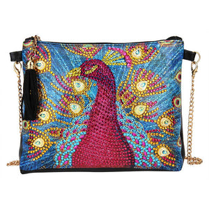 Sac Diamond Painting Paon Rouge