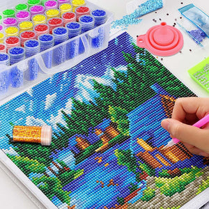 Boîte de rangement XL Diamond Painting avec 38 pots