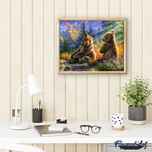 Charger l'image dans la galerie, Peinture par numéros Couple d'ours | Figured'Art complexe paysages animaux ours montagnes nouveautés