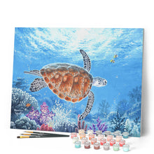 Charger l'image dans la galerie, Peinture par numéros Tortue en ballade | Figured'Art intermédiaire animaux tortues nouveautés