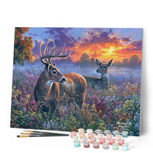 Charger l'image dans la galerie, Peinture par numéros Couple de cerfs | Figured'Art complexe paysages animaux rennes et biches nouveautés
