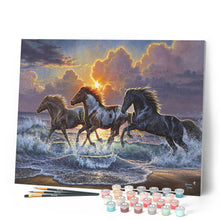 Charger l'image dans la galerie, Peinture par numéros Trio de Chevaux | Figured'Art intermédiaire animaux chevaux nouveautés