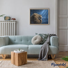 Charger l'image dans la galerie, Peinture par numéros Lion dans la pénombre | Figured'Art intermédiaire animaux lions nouveautés