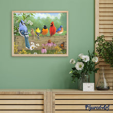 Charger l'image dans la galerie, Peinture par numéros Oiseaux sur la barrière | Figured'Art intermédiaire animaux oiseaux nouveautés