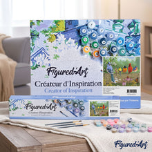 Charger l'image dans la galerie, Peinture par numéros Oiseaux sur la barrière | Figured'Art intermédiaire animaux oiseaux nouveautés
