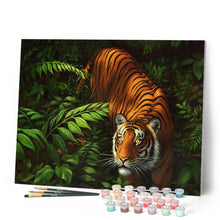Charger l'image dans la galerie, Peinture par numéros Tigre dans les fougères | Figured'Art facile animaux tigres nouveautés