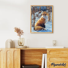 Charger l'image dans la galerie, Peinture par numéros Renard dans la Neige | Figured'Art facile animaux renards nouveautés