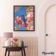 Charger l'image dans la galerie, Peinture par numéros Couple d'oiseaux bleus | Figured'Art facile animaux oiseaux nouveautés