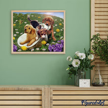 Charger l'image dans la galerie, Peinture par numéros Jeux entre amis | Figured'Art intermédiaire nouveautés animaux chiens fleurs
