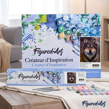 Charger l'image dans la galerie, Peinture par numéros Tête de loup | Figured'Art intermédiaire nouveautés animaux loups