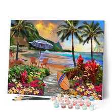Charger l'image dans la galerie, Peinture par numéros Sous les cocotiers | Figured'Art intermédiaire nouveautés paysages