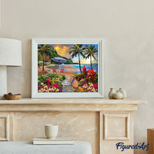 Charger l'image dans la galerie, Peinture par numéros Sous les cocotiers | Figured'Art intermédiaire nouveautés paysages
