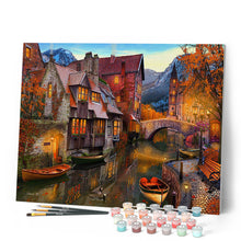 Charger l'image dans la galerie, Peinture par numéros Canaux chaleureux | Figured'Art complexe nouveautés ville paysages