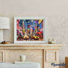 Charger l'image dans la galerie, Peinture par numéros Nuit à Timesquare | Figured'Art complexe nouveautés ville paysages