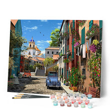 Charger l'image dans la galerie, Peinture par numéros Ruelle et 2 CV | Figured'Art intermédiaire nouveautés ville paysages
