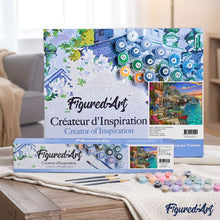 Charger l'image dans la galerie, Peinture par numéros Port fleuri | Figured'Art intermédiaire nouveautés ville paysages bateaux