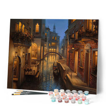 Charger l'image dans la galerie, Peinture par numéros Canaux flamboyants | Figured'Art complexe nouveautés ville paysages bateaux