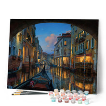 Charger l'image dans la galerie, Peinture par numéros Visite du canal de Venise | Figured'Art intermédiaire nouveautés ville paysages bateaux