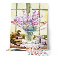 Charger l'image dans la galerie, Peinture par numéros Bouquet de Lupin | Figured'Art intermédiaire nouveautés fleurs