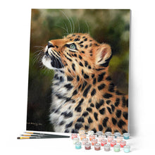 Charger l'image dans la galerie, Peinture par numéros Leopard curieux | Figured'Art intermédiaire nouveautés animaux léopards