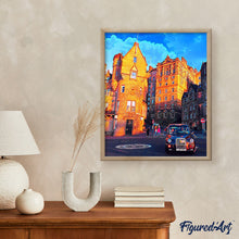 Charger l'image dans la galerie, Peinture par numéros Rue Edinburgh | Figured'Art intermédiaire nouveautés ville paysages voitures et motos