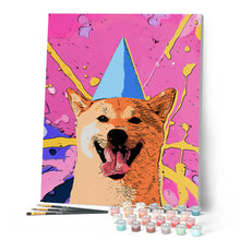 Charger l'image dans la galerie, Peinture par numéros Chien souriant pop art | Figured'Art facile nouveautés animaux chiens