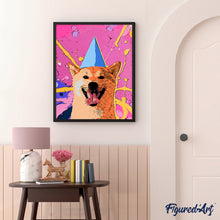 Charger l'image dans la galerie, Peinture par numéros Chien souriant pop art | Figured'Art facile nouveautés animaux chiens