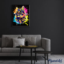 Charger l'image dans la galerie, Peinture par numéros Chat Splash Pop Art | Figured'Art intermédiaire nouveautés animaux chats